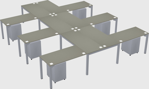 Shared l-shaped desk