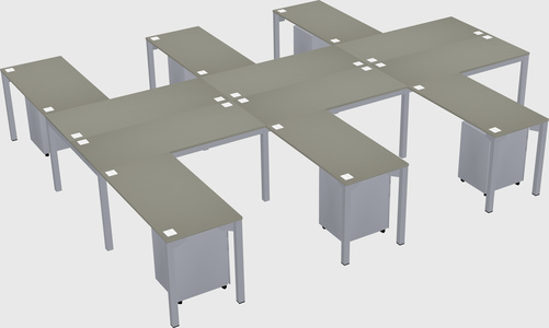 Shared l-shaped desk