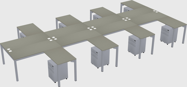 Shared l-shaped desk