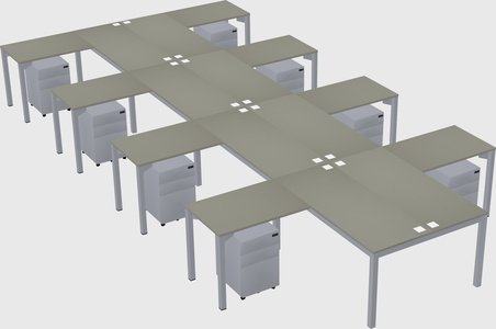 Shared l-shaped desk