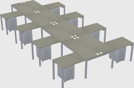 Shared l-shaped desk