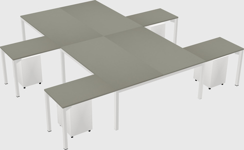 Shared l-shaped desk