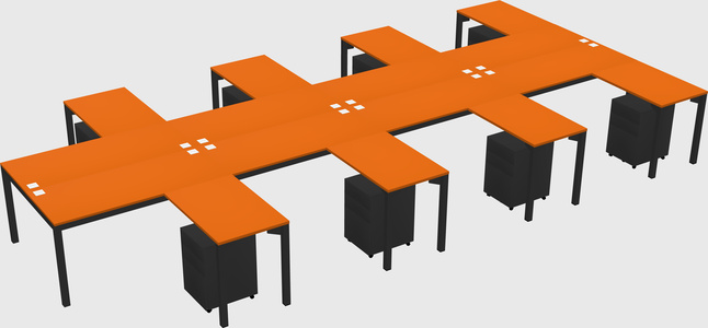 Shared l-shaped desk