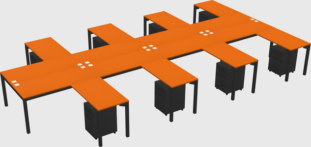 Shared l-shaped desk