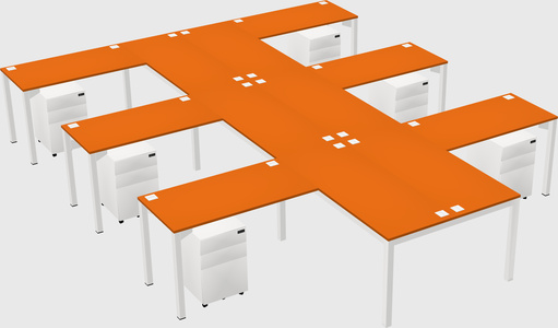 Shared l-shaped desk