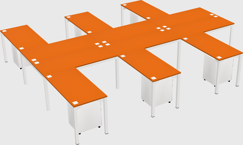 Shared l-shaped desk