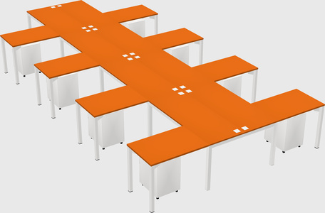 Shared l-shaped desk