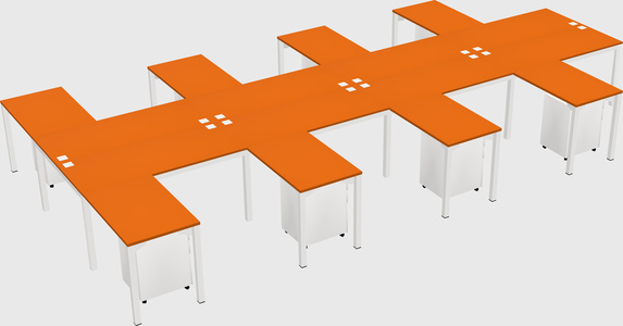Shared l-shaped desk