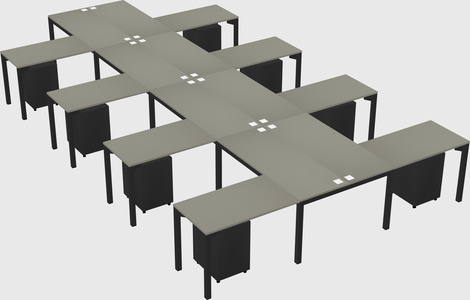 Shared l-shaped desk