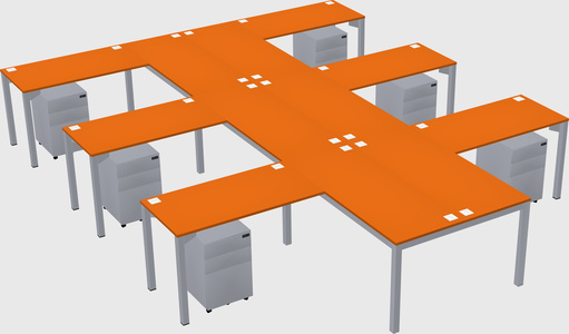 Shared l-shaped desk