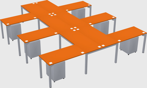 Shared l-shaped desk