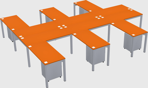 Shared l-shaped desk