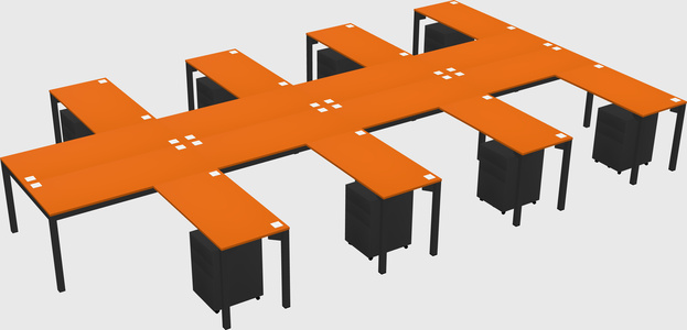 Shared l-shaped desk