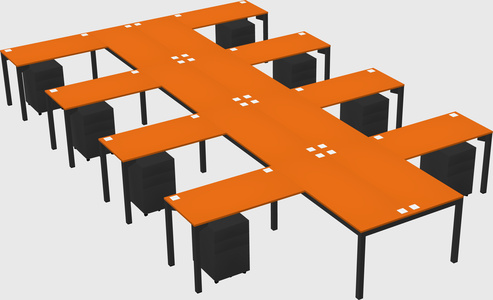 Shared l-shaped desk