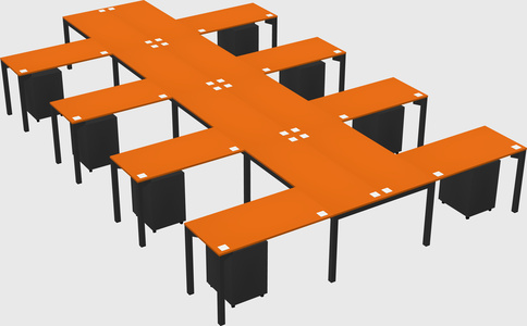 Shared l-shaped desk