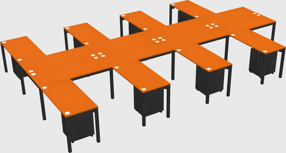 Shared l-shaped desk