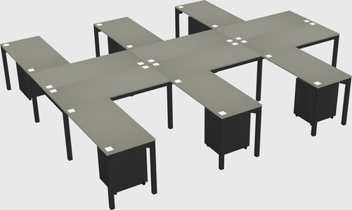 Shared l-shaped desk