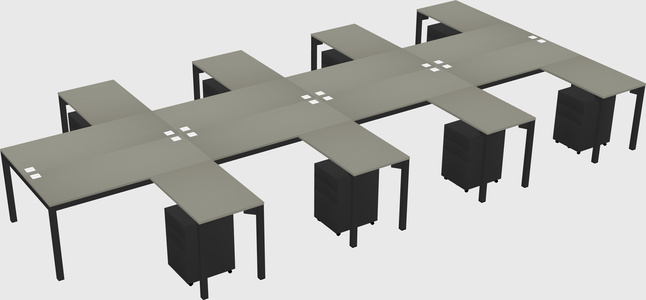 Shared l-shaped desk