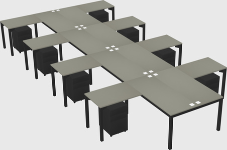 Shared l-shaped desk