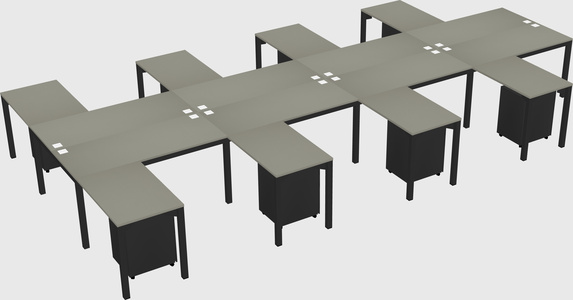 Shared l-shaped desk
