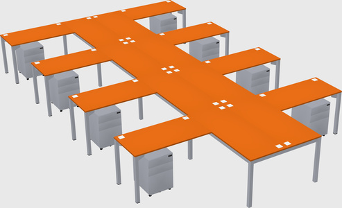 Shared l-shaped desk