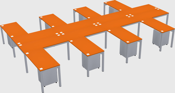 Shared l-shaped desk
