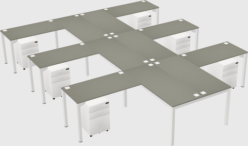 Shared l-shaped desk
