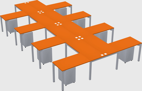 Shared l-shaped desk