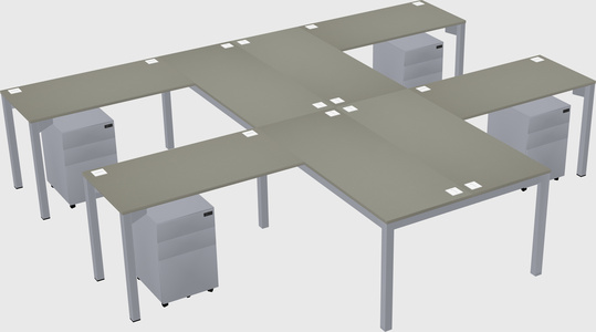 Shared l-shaped desk