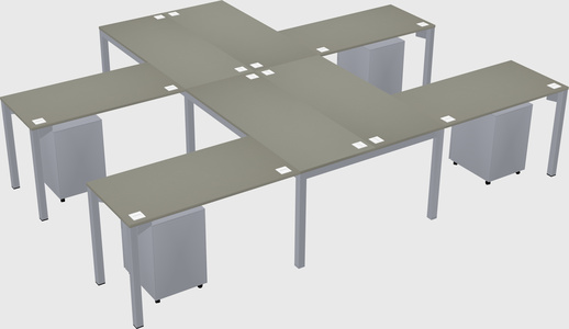 Shared l-shaped desk