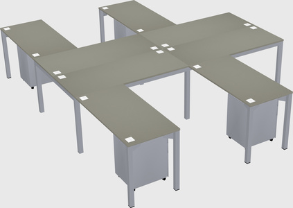 Shared l-shaped desk
