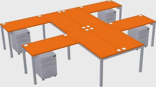 Shared l-shaped desk