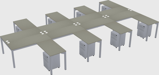 Shared l-shaped desk