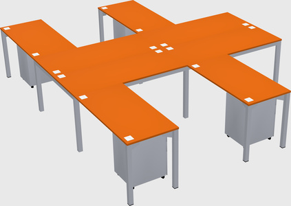 Shared l-shaped desk