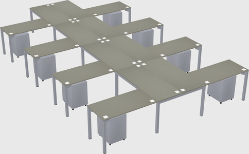 Shared l-shaped desk