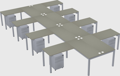 Shared l-shaped desk