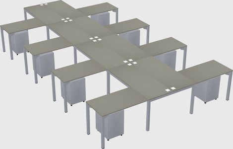 Shared l-shaped desk