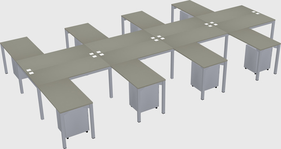 Shared l-shaped desk