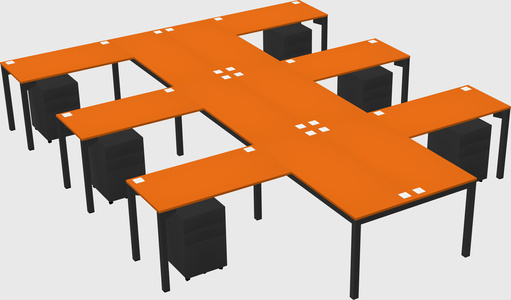 Shared l-shaped desk