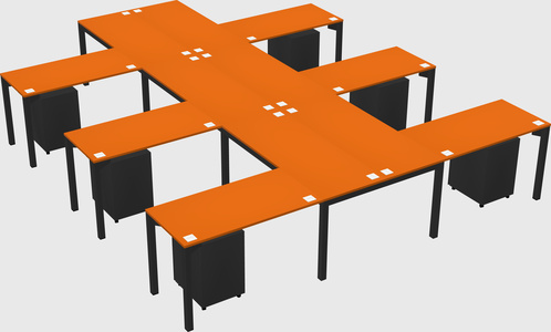 Shared l-shaped desk