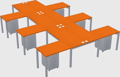 Shared l-shaped desk