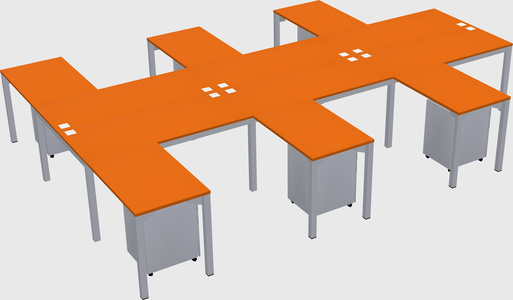 Shared l-shaped desk