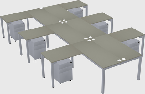 Shared l-shaped desk