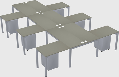 Shared l-shaped desk