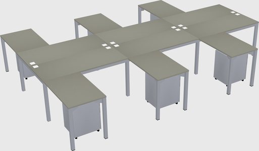 Shared l-shaped desk