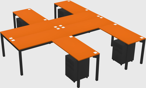 Shared l-shaped desk