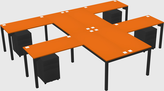 Shared l-shaped desk