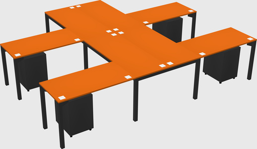 Shared l-shaped desk