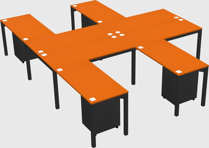 Shared l-shaped desk
