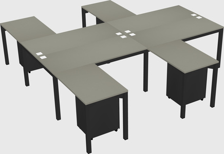 Shared l-shaped desk